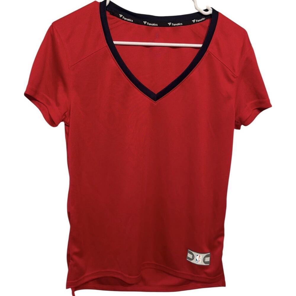 Women’s Small Fanatics NBA Fast Break Red V Neck Jersey- New